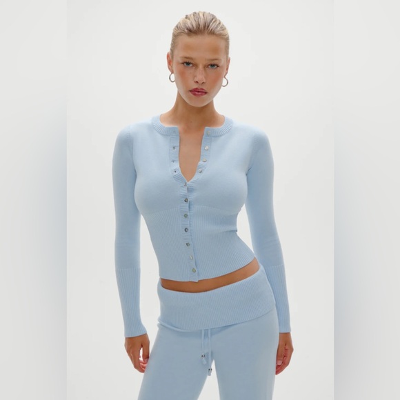 Frankie's Bikinis Tops - Frankie’s Bikinis Lenon Button Up Knit Sweater